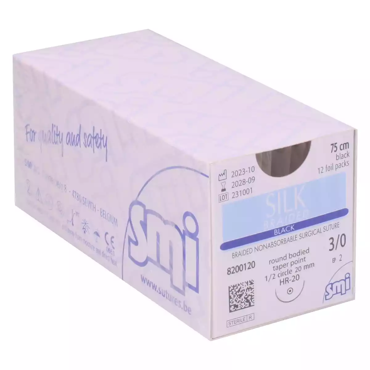  Zijde Gevlochten Zwart Nahtmateriaal