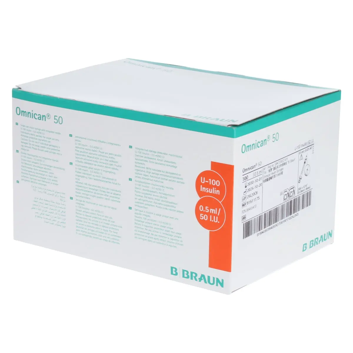Omnican 50 injectiespuit voor U-100 insuline Omnican 50 injectiespuit voor U-100 insuline