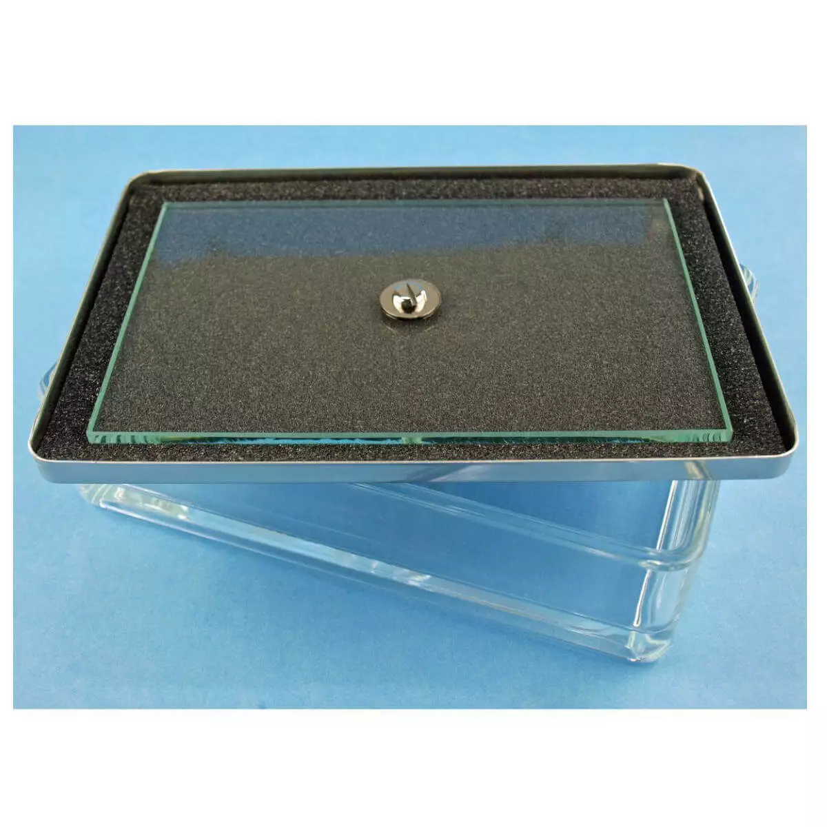  Instrumentenbakje glas met metalen deksel