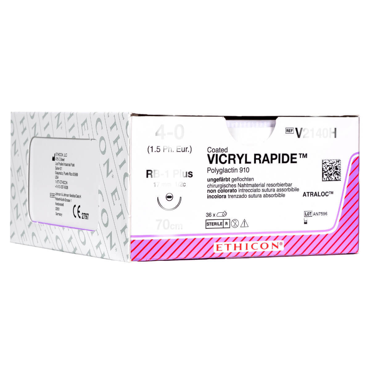 Ethicon Fil de suture VICRYL Rapide (Polyglactin 910) USP 4/0 (EP 1.5 ...