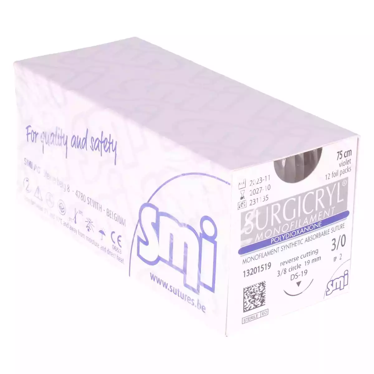  Matériel de suture monofilament Surgicryl