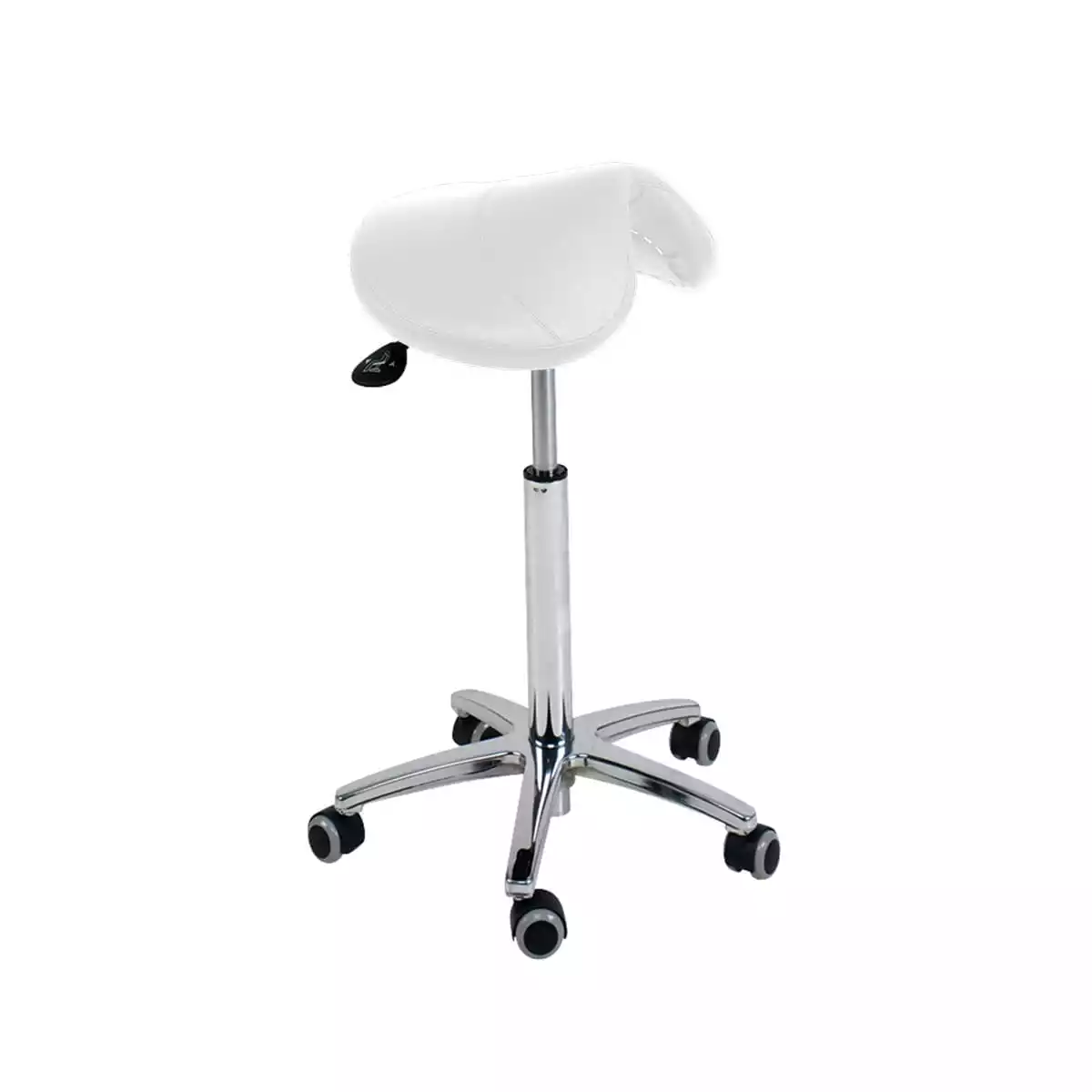  Tabouret à roulettes avec assise en forme de selle
