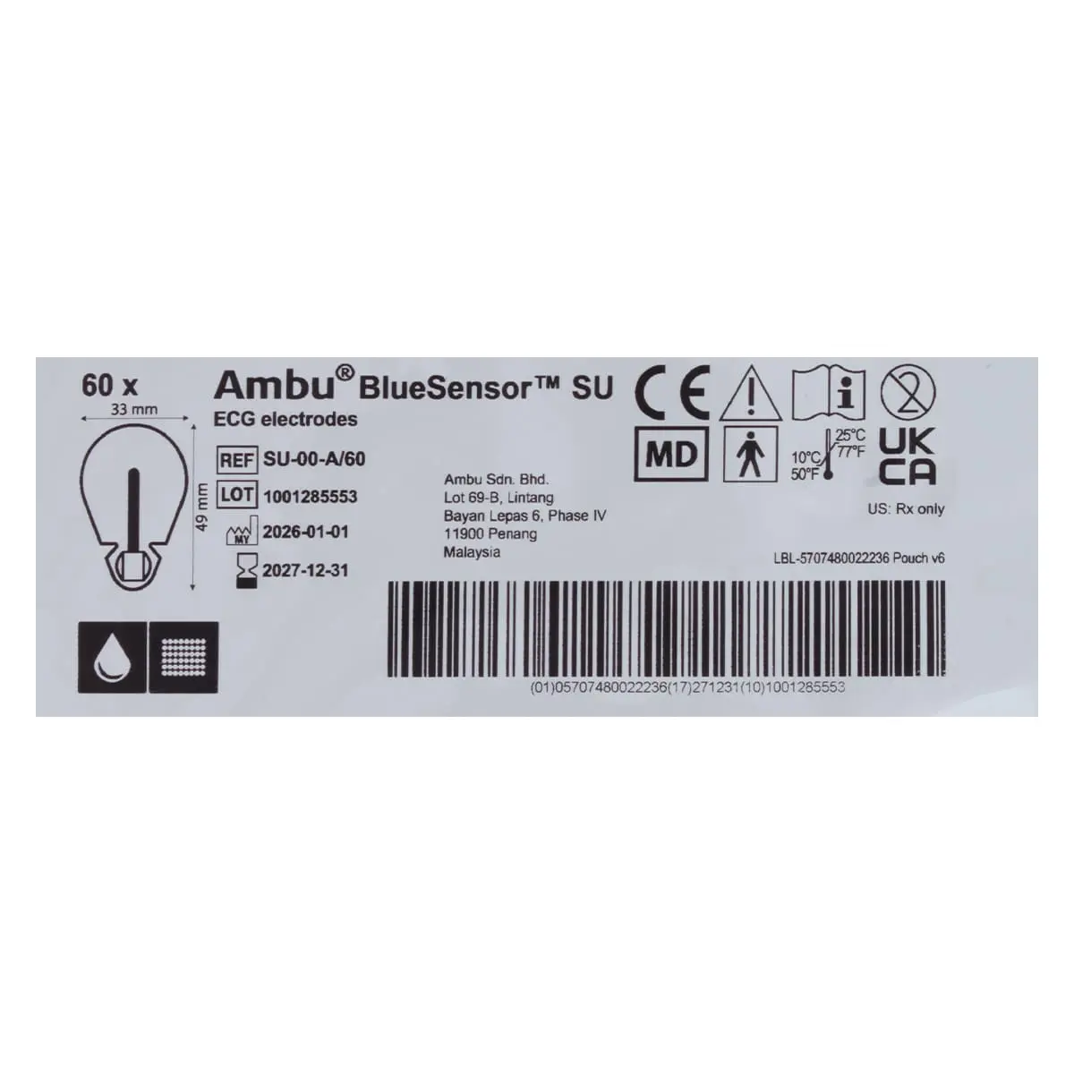BlueSensor SU-00-A/60 wegwerp-ECG-elektroden BlueSensor SU-00-A/60 wegwerp-ECG-elektroden