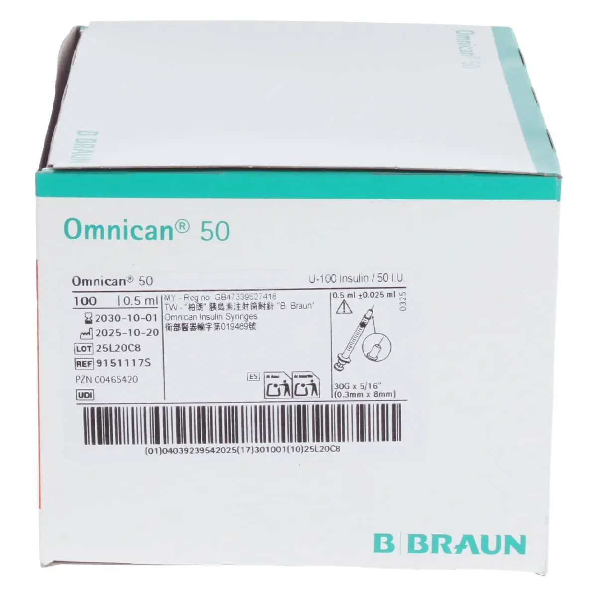 Omnican 50 injectiespuit voor U-100 insuline Omnican 50 injectiespuit voor U-100 insuline