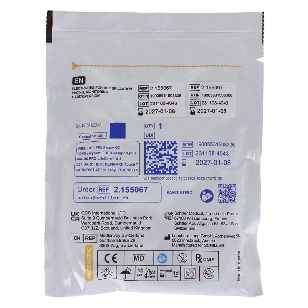 Elektroden voor FRED easyport, easyport plus en PA-1 defibrillatoren Elektroden voor FRED easyport, easyport plus en PA-1 defibrillatoren