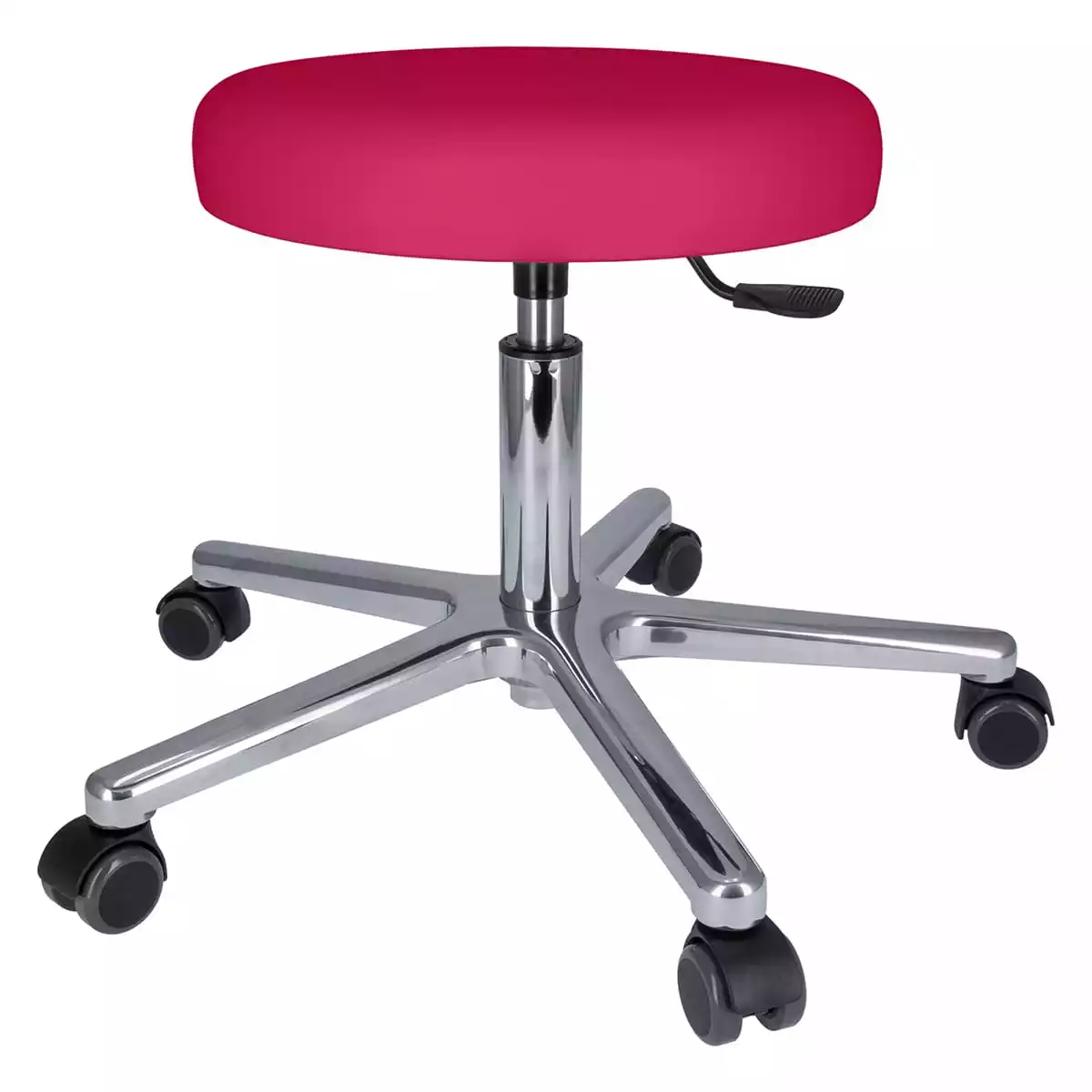 Tabouret à roulettes pivotant avec piétement en aluminium Tabouret à roulettes pivotant avec piétement en aluminium