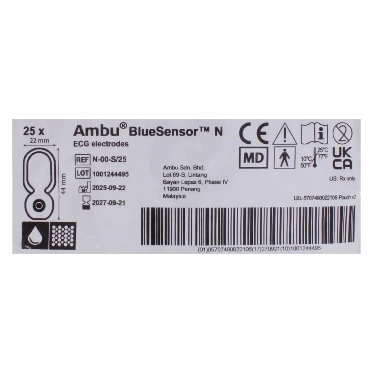 Électrodes ECG à usage unique BlueSensor N-00-S/25 Électrodes ECG à usage unique BlueSensor N-00-S/25