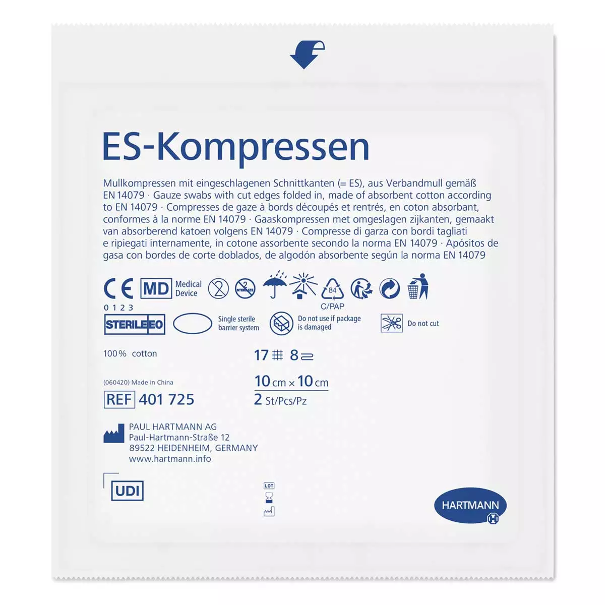  Compresses ES stériles
