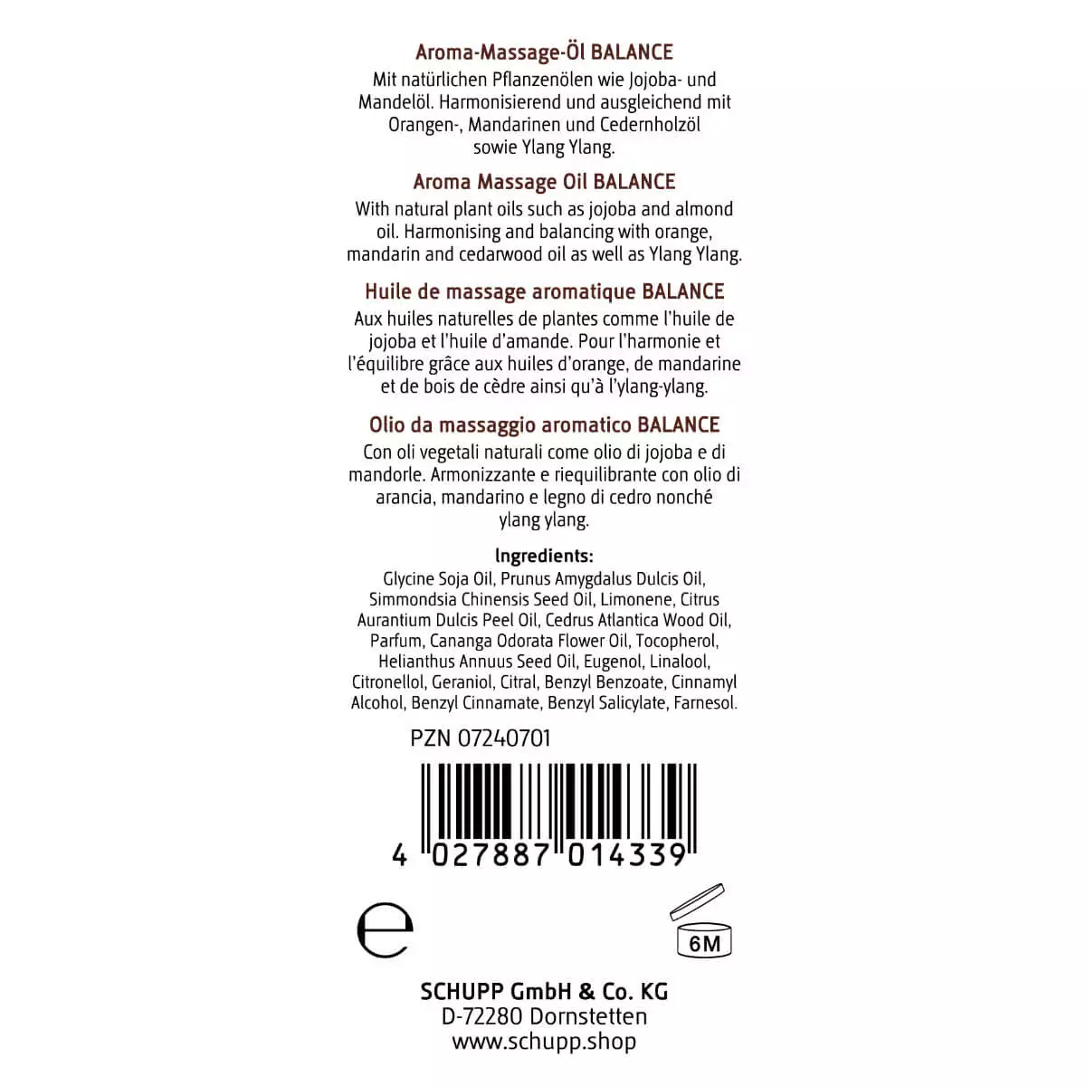  Huile de massage aromatique