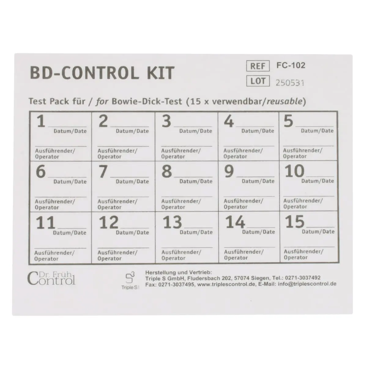 Kit BD-Control à usage multiple  Kit BD-Control à usage multiple