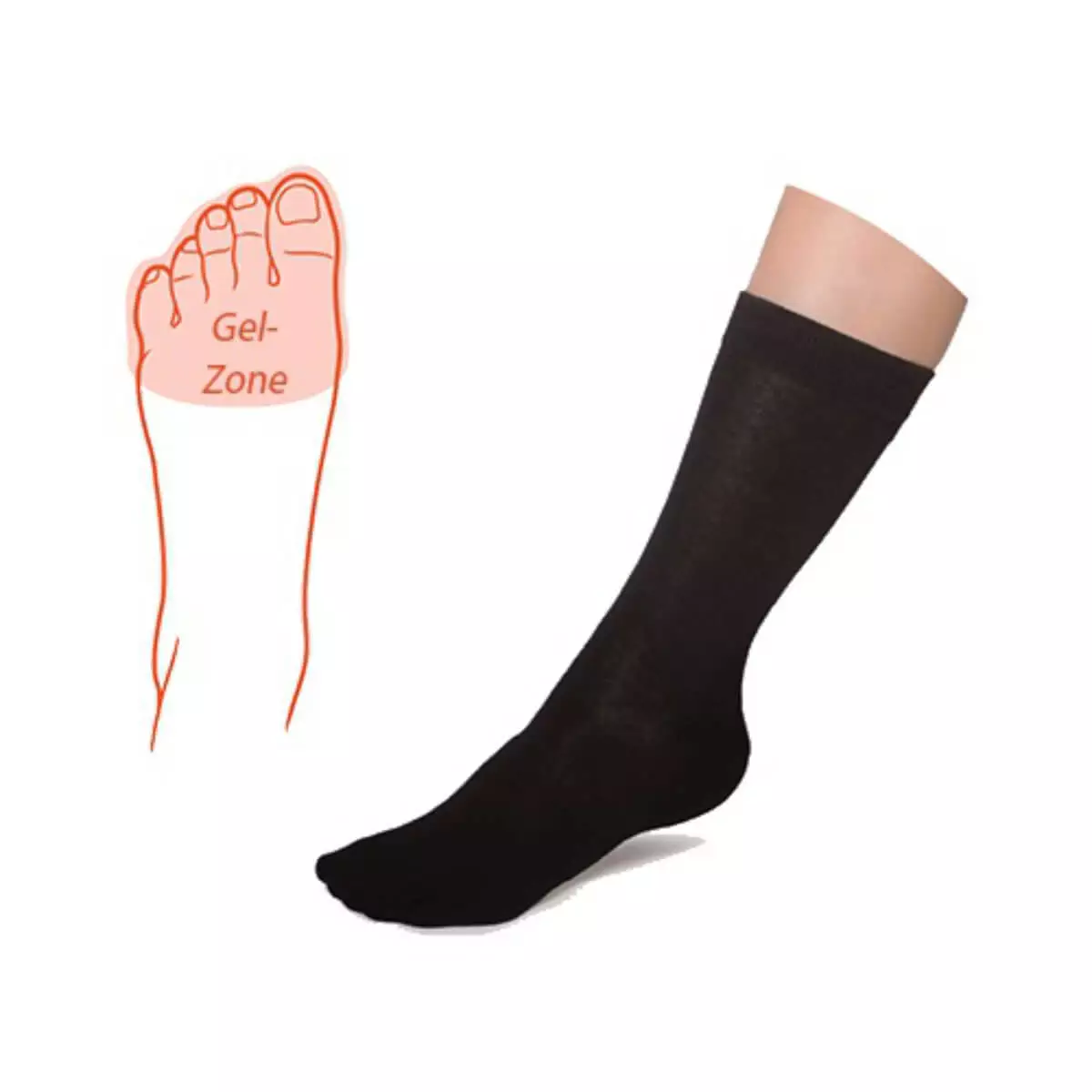  Kousen met geïntegreerde teen gel zone