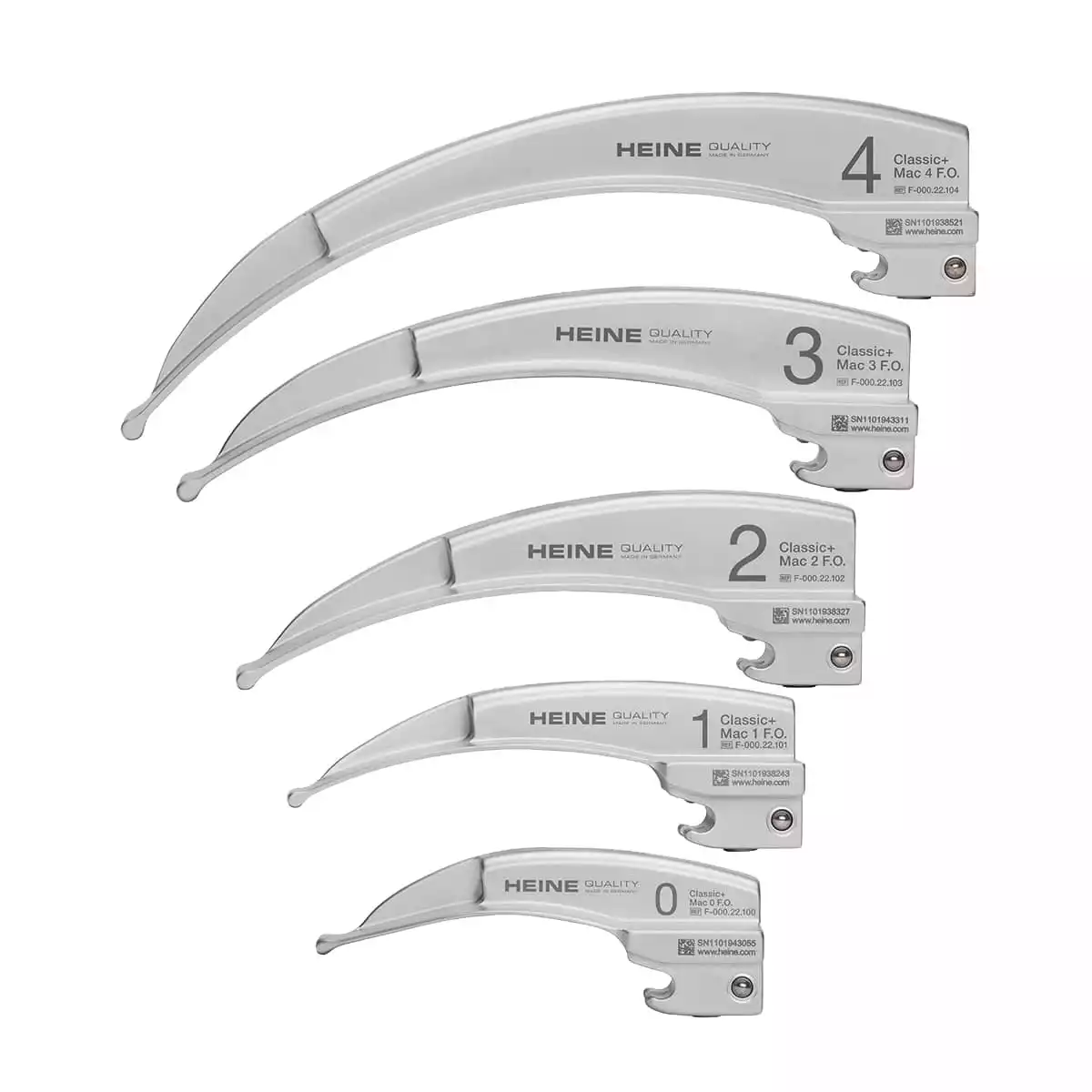  HEINE Classic+ Fiber Optic (F.O.) bladen naar Macintosh