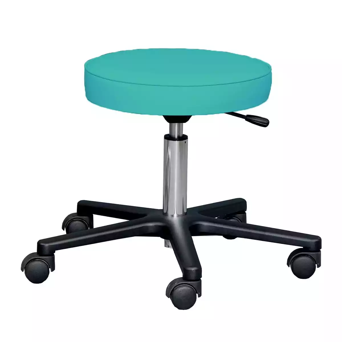  Tabouret à roulettes avec piétement en aluminium noir