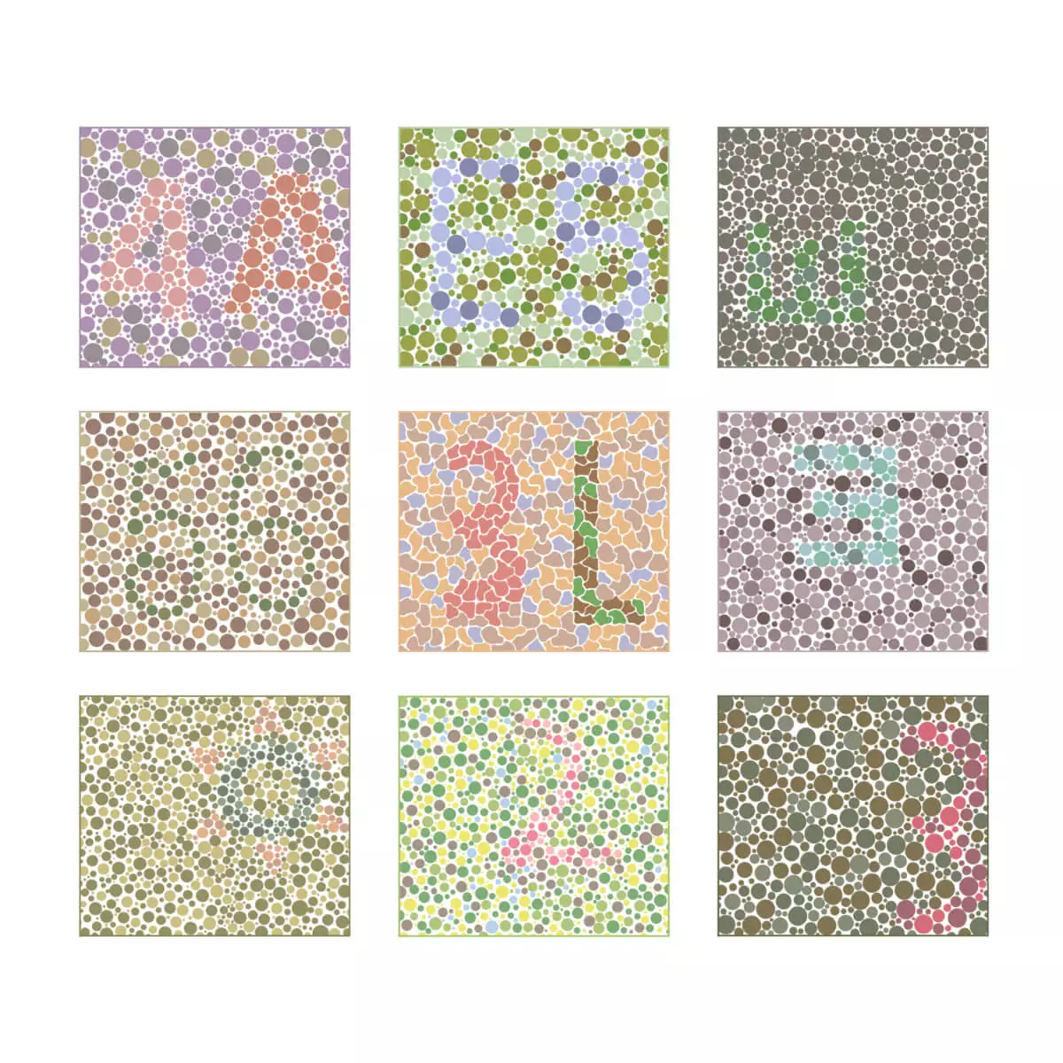  Planches de couleurs pour test de vision Ishihara