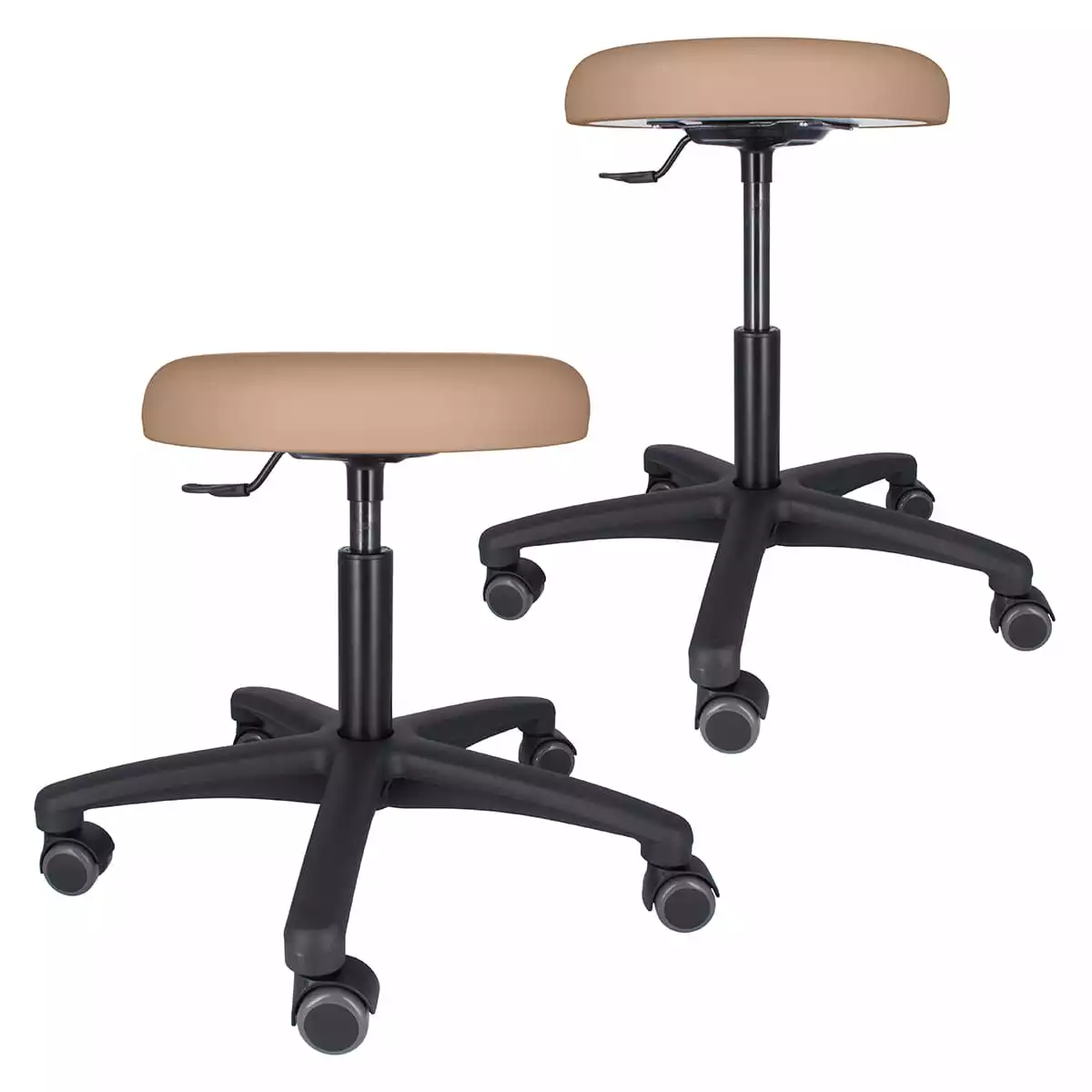  Tabouret roulant pivotant avec piétement en plastique