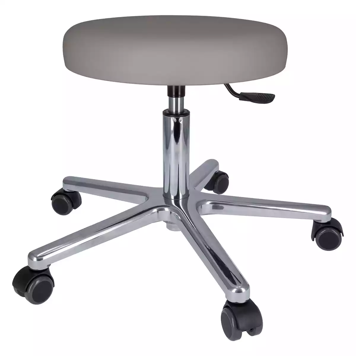  Tabouret à roulettes pivotant avec piétement en aluminium