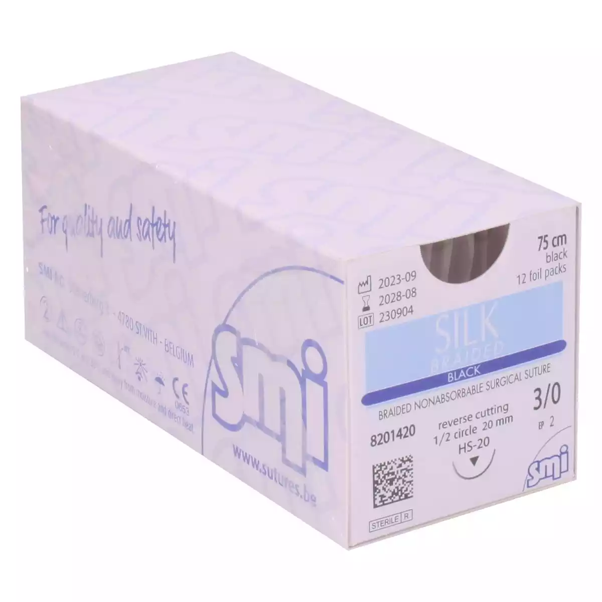  Zijde Gevlochten Zwart Nahtmateriaal