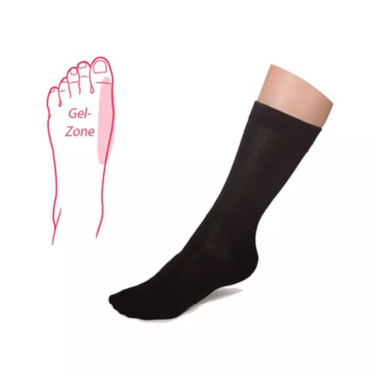  Kousen met geïntegreerde hallux gel zone