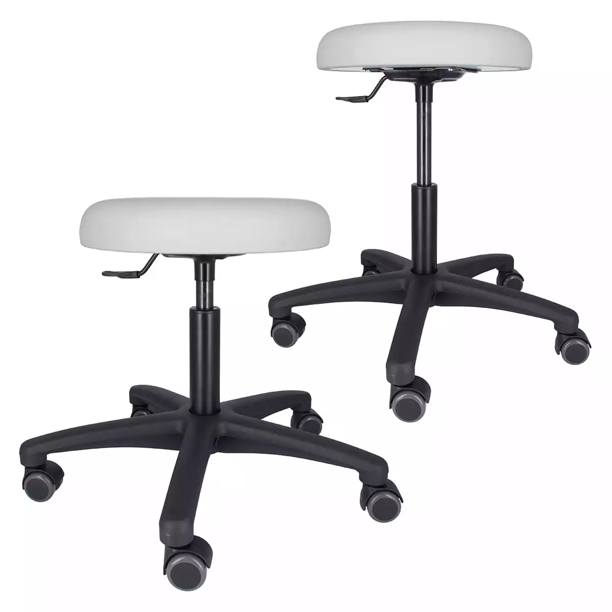  Tabouret roulant pivotant avec piétement en plastique