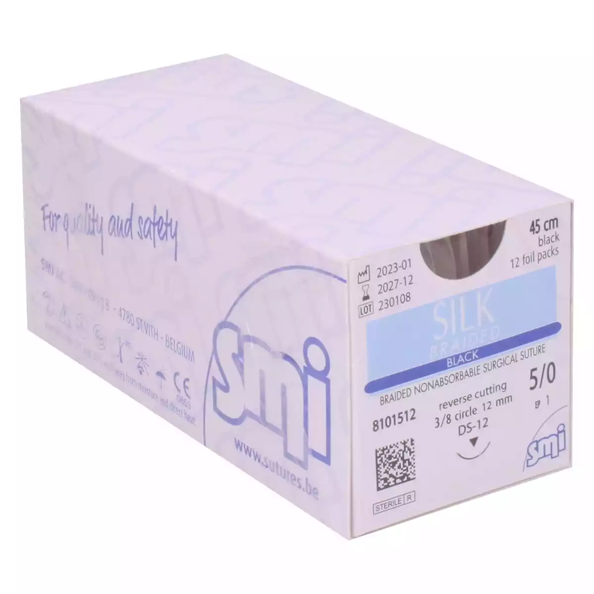  Zijde Gevlochten Zwart Nahtmateriaal